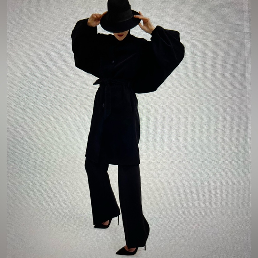 Martin Grant Paris Black Wing Back Dress Coat - Picture 3 of 15